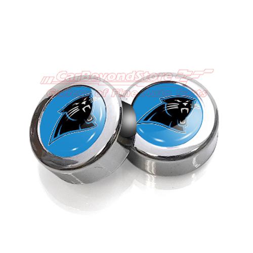 Nfl carolina panthers license plate frame chrome screw covers, pair, + free gift