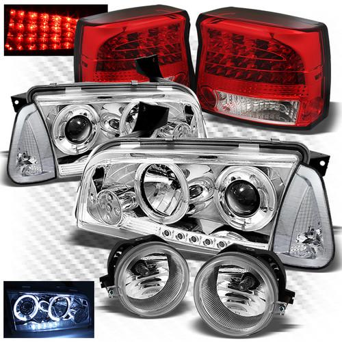 09-10 charger projector headlights + r/s led perform tail lights + fog lights