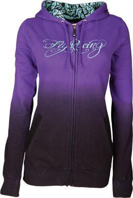 Fly racing womens ombre zip hoody black purple size large