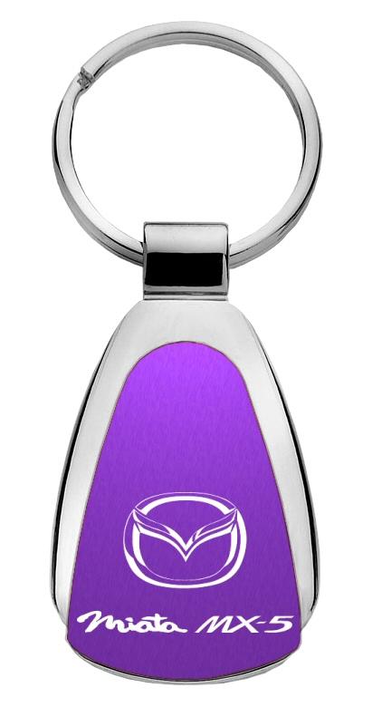 Mazda miata purple tear drop keychain car ring tag key fob logo lanyard