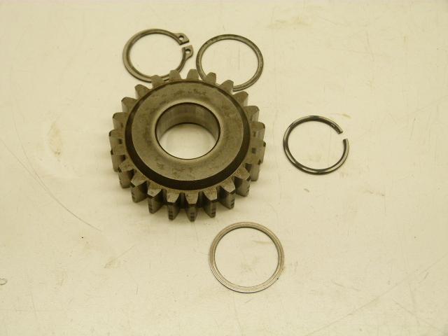 81 yamaha xs650 xs650h tranny parts 5nd gear pinion, circlps + washer plate