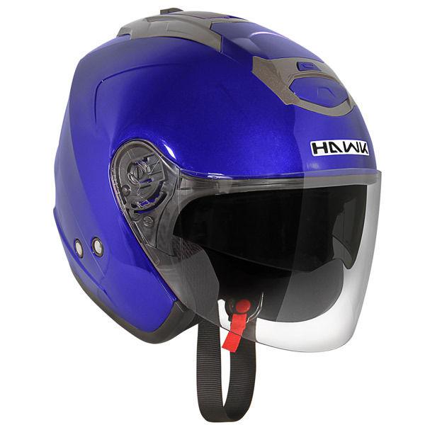 New hawk cruz-r blue/anthracite dual visor open face helmet motorcycle s-2xl