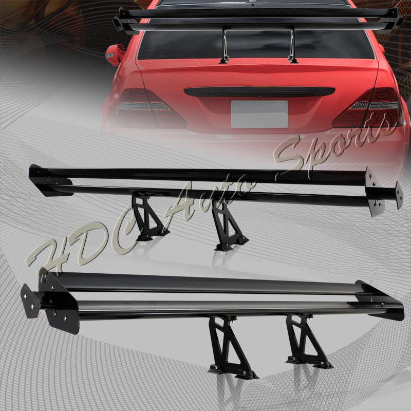 55" black aluminum rear trunk lid gt style double deck extended spoiler wing