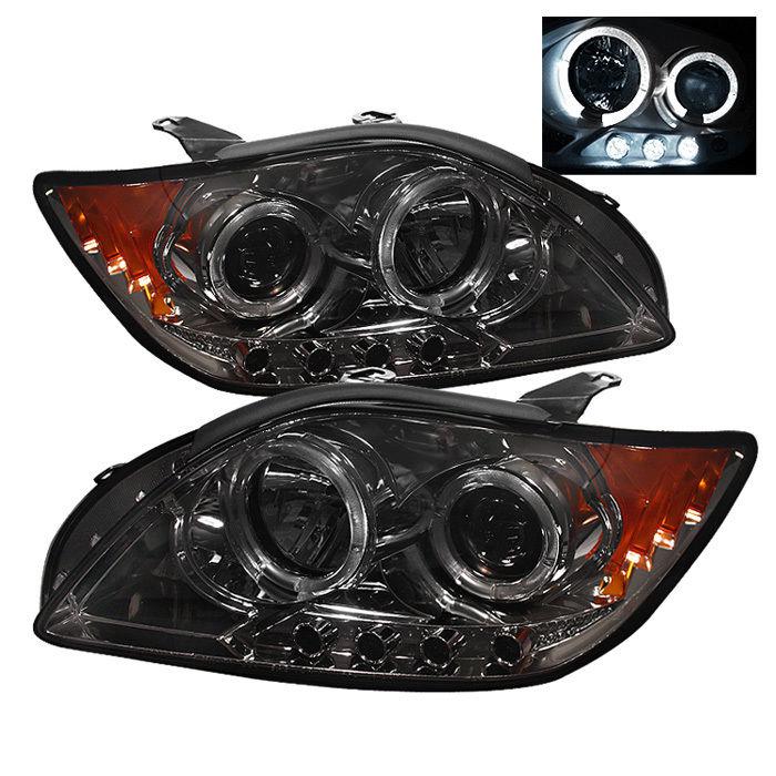 Spyder scion tc 05-07 projector headlights - led halo -replaceable leds - smoke