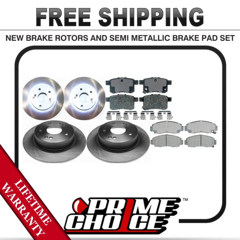 Front + rear kit (4) brake rotors & (8) brake pads with lifetime warranty