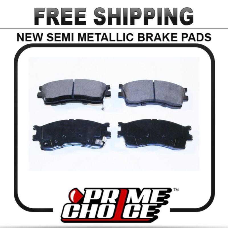 New premium complete set of front metallic disc brake pads with shims