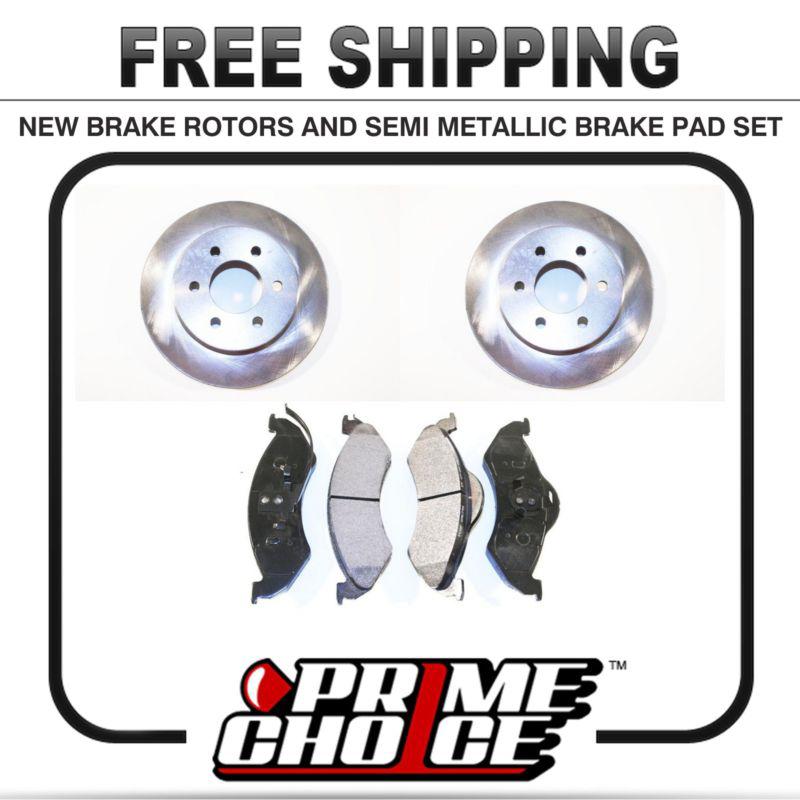 Premium front metallic brake pads and disc rotors complete kit left & right pair