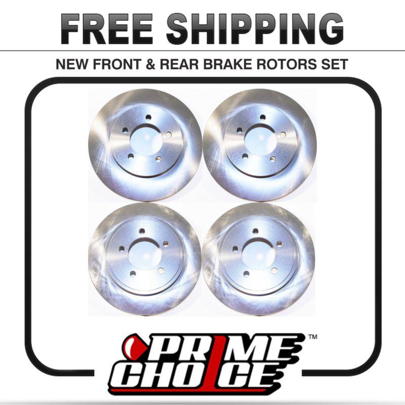 Set of 4 premium new brake disc rotors 2 complete pairs kit for front and rear