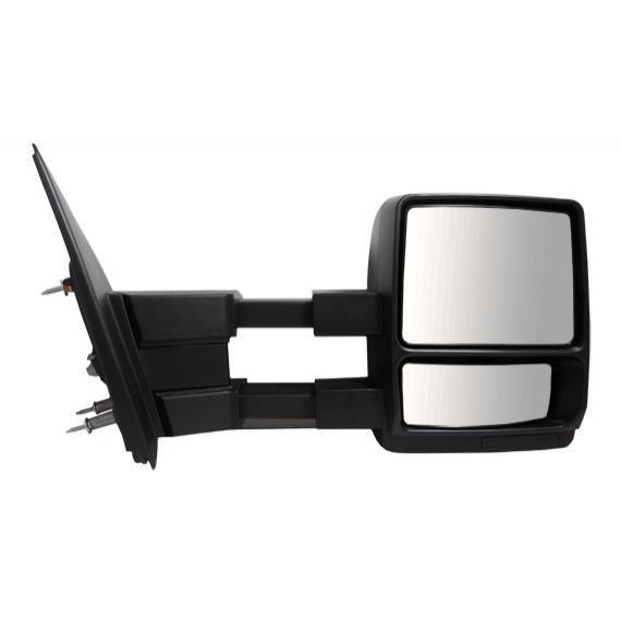 Telescopic black textured manual side view door mirror passenger right rh