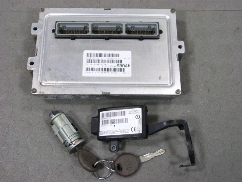 01 grand cherokee 4.7 4x2 ecu pcm engine computer immob + key set 56044690ah 690