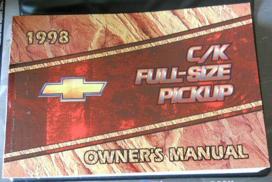 98 1998 chevrolet c/k pickup owners manual