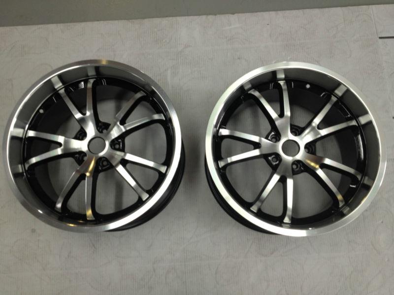 2 steeda spyder wheels black w/machined face 2005-14 mustang 5.0 4.6 gt v8 v6 