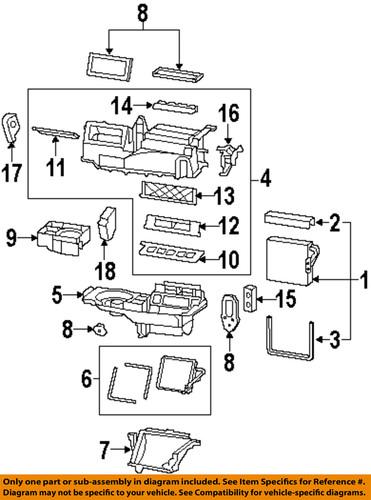 Gm oem 15844209 evaporator & heater-actuator