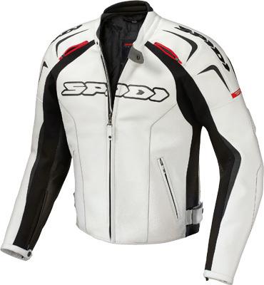 Spidi track leather jacket white/black e48/us38 p120-001-48