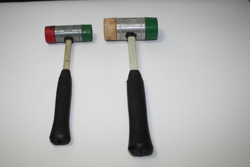 Nupa soft face hammer lot of 2 sp155 sp200 used engraved with heads