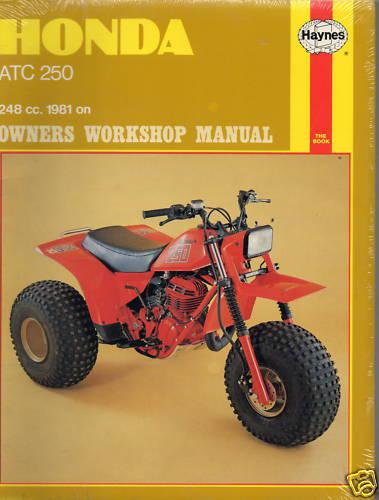 1981 honda atv 3 wheeler atc 250 service manual new