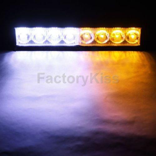 Gau 8 led amber/white  dash strobe police flash emergency light 3 flashing modes