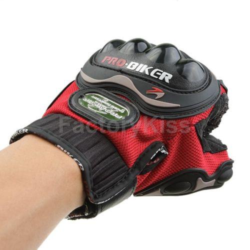 Gau pro-biker motorcycle motocross racing gloves red xl