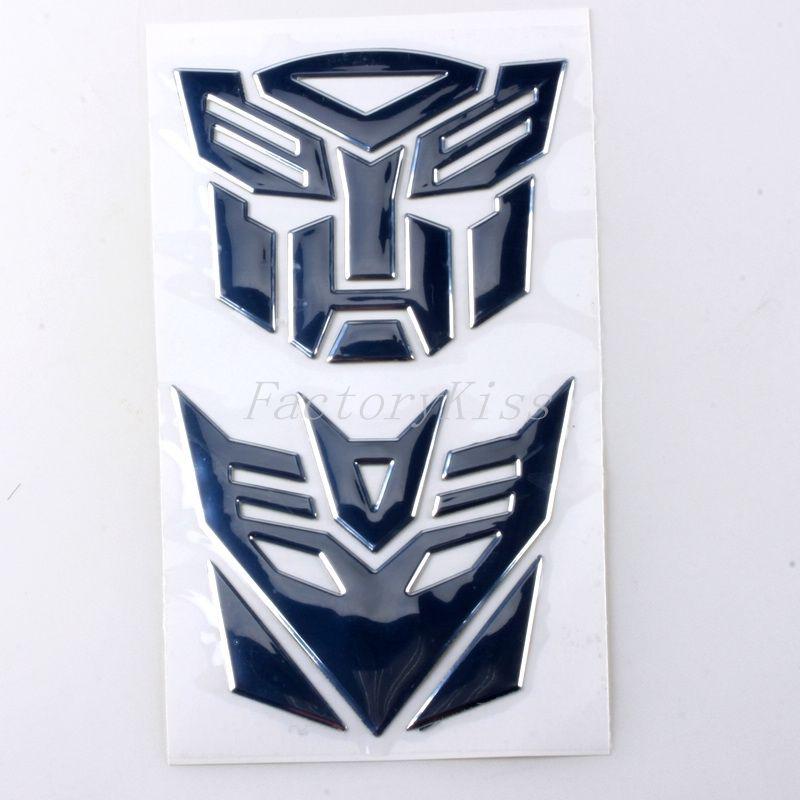 Gau transformers emblem sticker decal autobot & decepticon silver