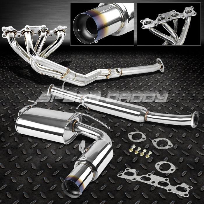 3.5" burnt tip muffler catback/cat back+header exhaust 90-93 miata mx-5/mx5 1.6l