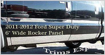 2011-2014 ford f-250/f-350 crew cab long bed rocker panel trim 6" 12pc