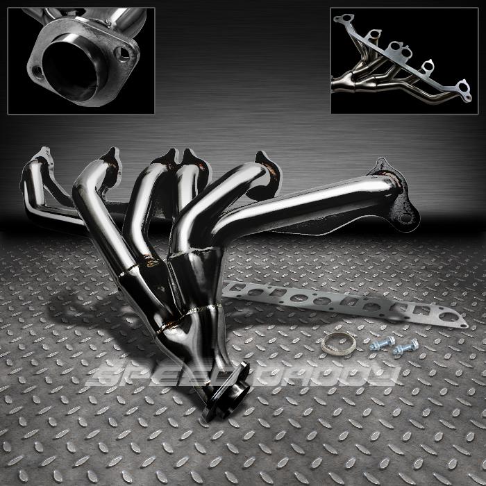 6-2-1 racing header manifold/exhaust jeep wrangler cherokee 4.0l yj tj xj black