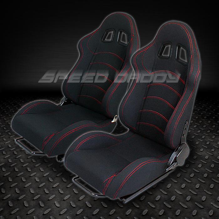 2 type f1 lightweight fully reclinable upholstery racing seat/seats+slider black