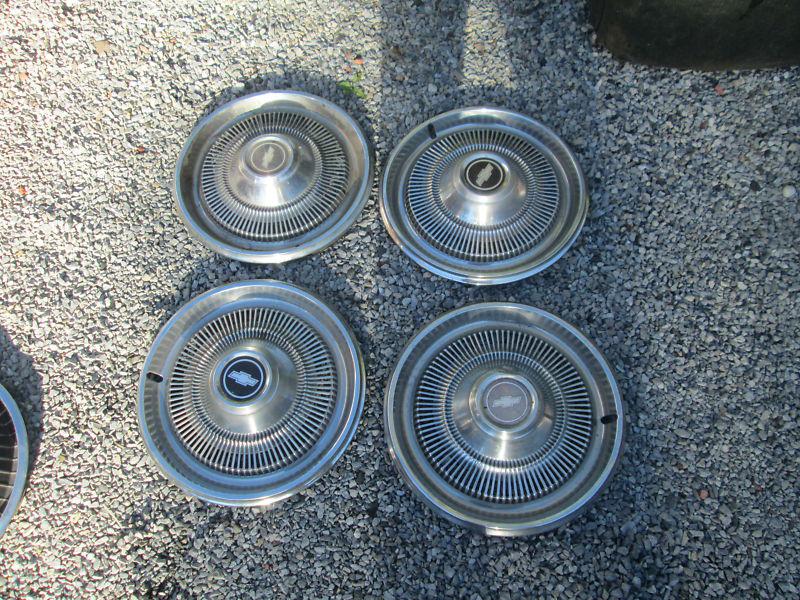 Set of 4 70-74 chevrolet impala 15" hub caps bel air c10 biscayne van oem parts