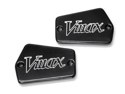 Yamaha v max vmax 1200 black fluid reservoir cap logo engraved (1985-2007)