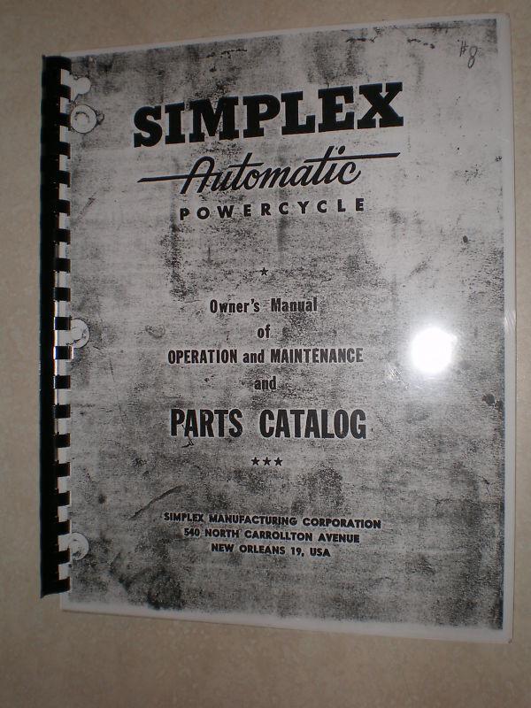 Simplex servi cycle operation and maintenance manual. automatic and sportsman