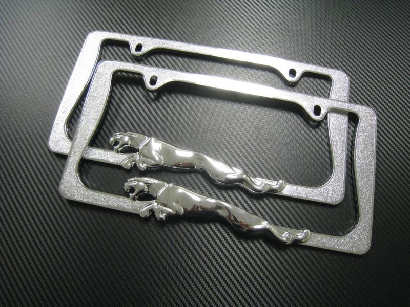 (2pcs) jaguar x-type 3d chrome metal license plate frame