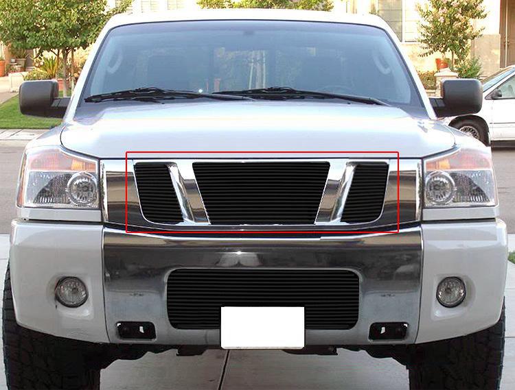 Viogi fit:08-11 2011 nissan titan black billet grille upper