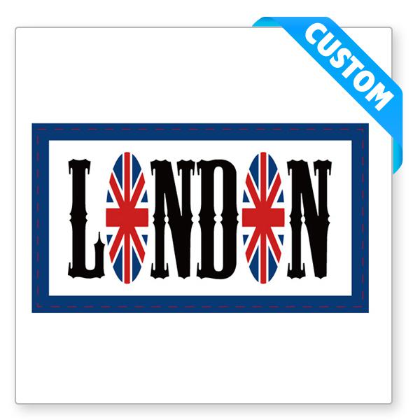 English word london with flag car sticker vinyl decal bumper window van lorry