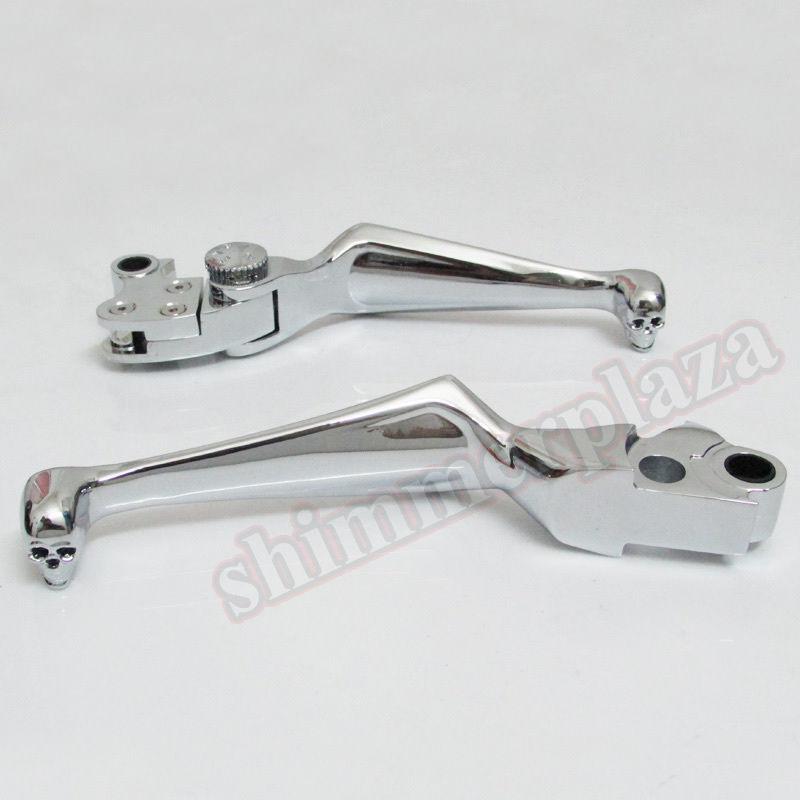 Chrome skull brake clutch levers for harley davidson road king classic dyna