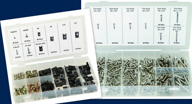 490 pc kit w/ 320 stainless steel screws & 170 u-clip & screw assortment multi p