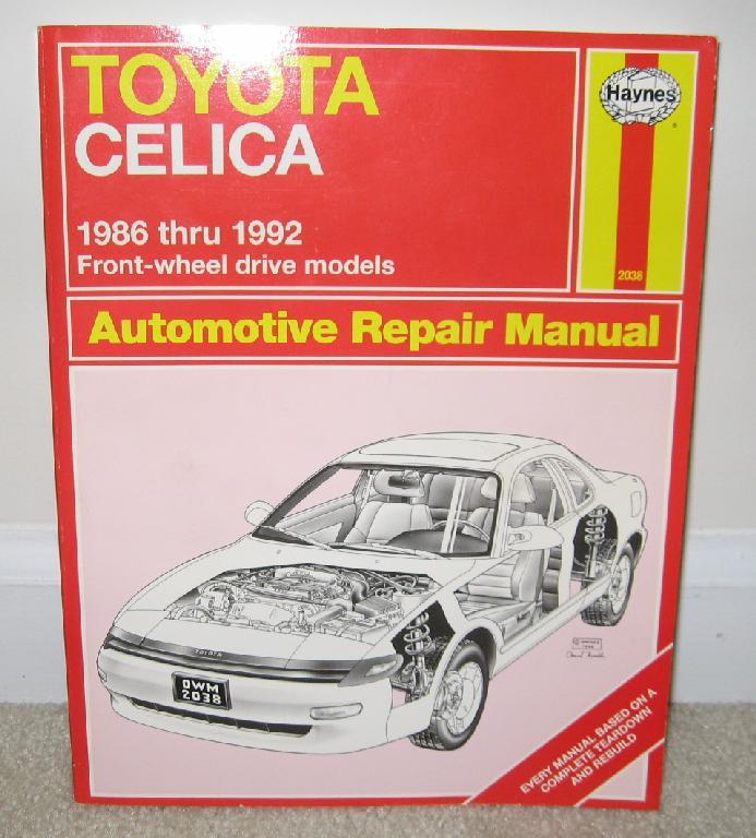 Haynes toyota celica repair manual (1986 -1992)