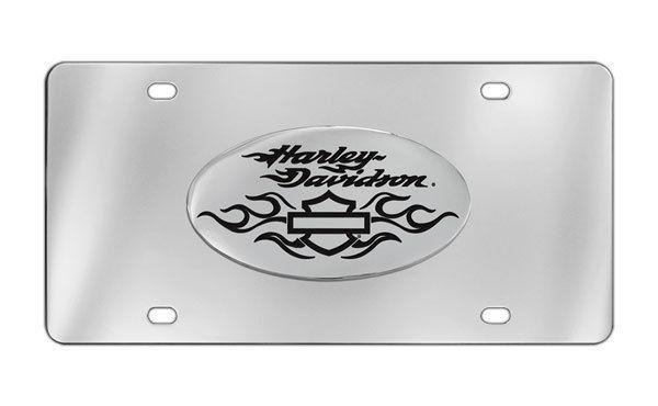 Harley-davidson chrome decorative vanity front license plate with 3d emblem 