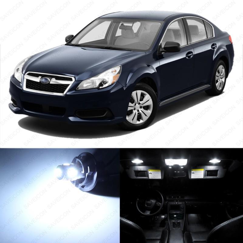 8 x xenon white led interior lights package for 2010 - 2013 subaru legacy --