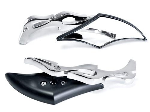 Diamond twist black/chrome motorcycle mirrors for yamaha raider s xv 1900 xv1900