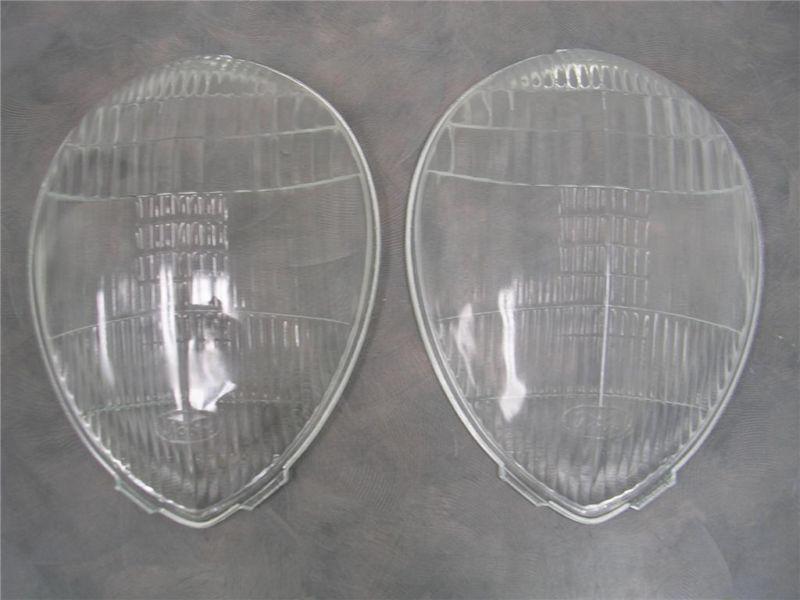 Ford car standard fluted glass headlight lenses pair