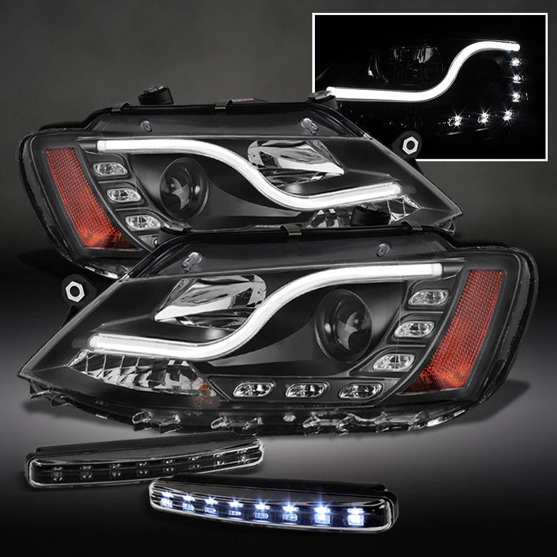 95-97 tacoma chrome projector headlight w/dual strip led+red clean led tail lamp