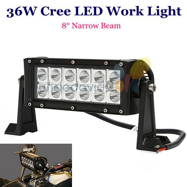 36w cree led work light bar narrow spot beam head lamp 4x4 offroad suv jeep 4wd