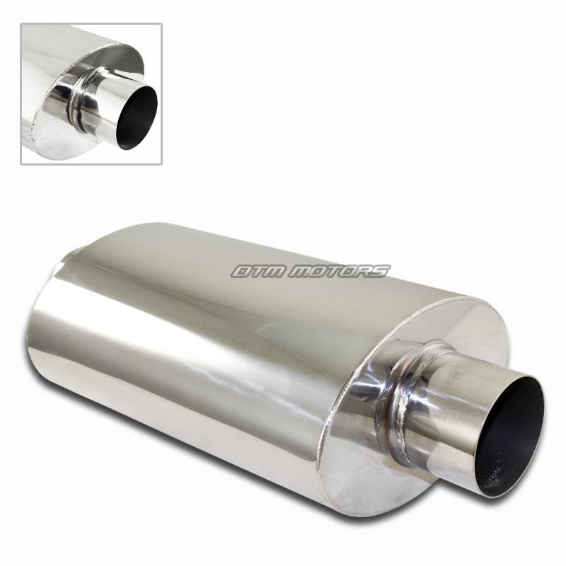 3" inlet/outlet t-304 stainless steel muffler resonator canister - tipless