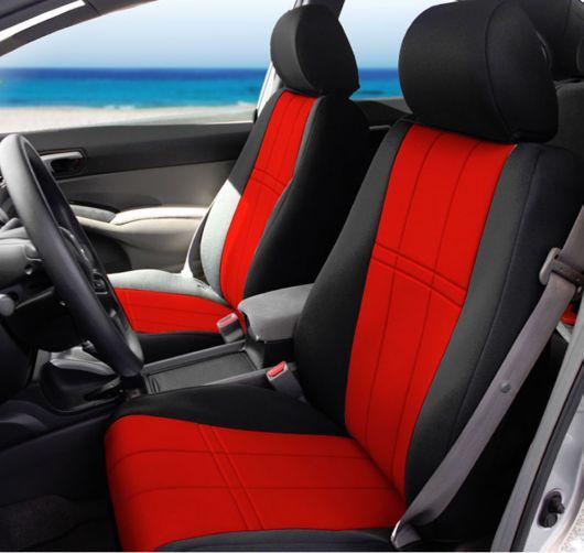 Caltrend seat cover rear new black sides red insert chevy full cv425-02nn