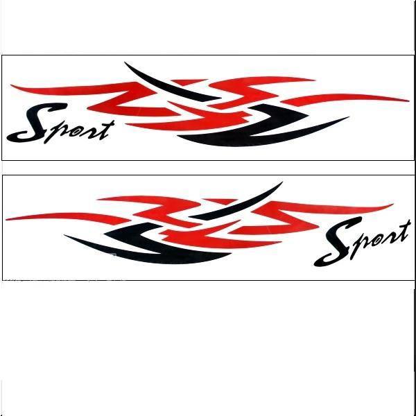 Car two side  body decoration decal sticker sport red black word x 2 pieces no28