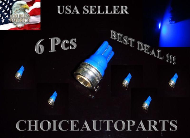 6x t10 1w high power 168 194 2825 w5w led blue car led light bulbs 