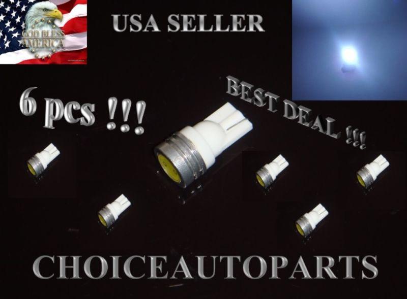 6x t10 1w w5w high power 2825 led xenon white car led light bulbs 2450 2652 