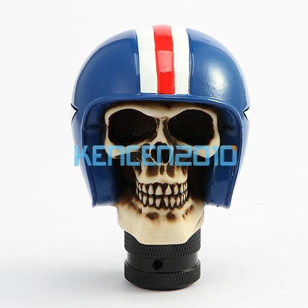 Universal gear shifter skull shift knob for car truck manual stick blue bone hot