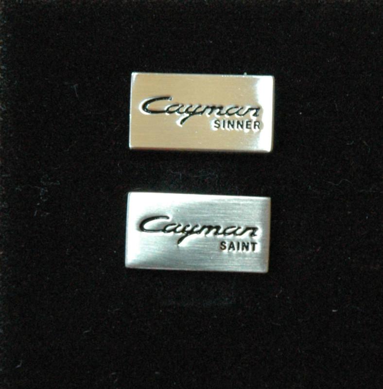 Porsche cayman cufflinks - part saint; part sinner ***rare***