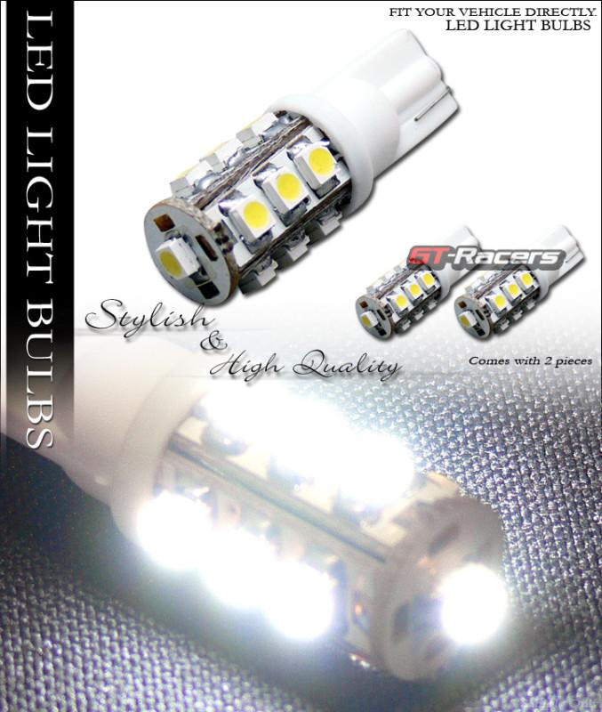 2x white t10 wedge 13x 3528 smd led parking/turn signal/tail light lamp bulbs